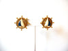 Vintage AVON Gold Toned Enameled Nautical Sail Boat Clip On Earrings 9216