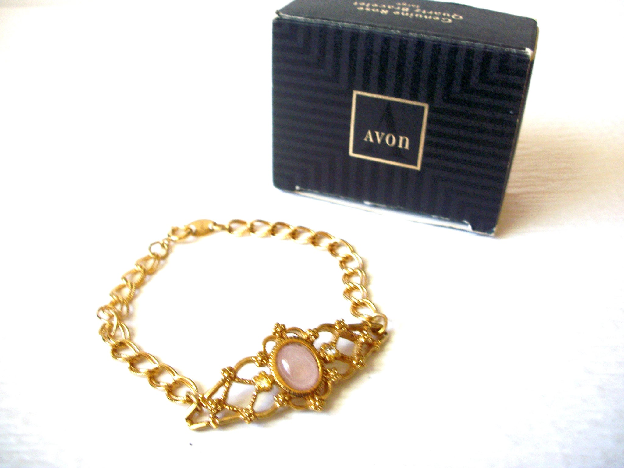 AVON 1992 Rose Quartz 7 1/2" Bracelet 71517