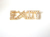 Retro Clear Rhinestone EXIT Brooch Pin 81517