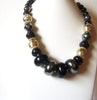 Retro Chunky Black Gold Silver 18" Necklace 122916