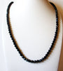 Black Faceted Czech Glass 24 Inch Vintage Necklace 91017