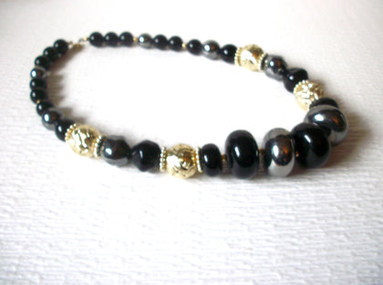 Retro Chunky Black Gold Silver 18" Necklace 122916