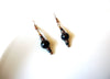 Vintage Black Glass Copper Dangle Earrings 121816