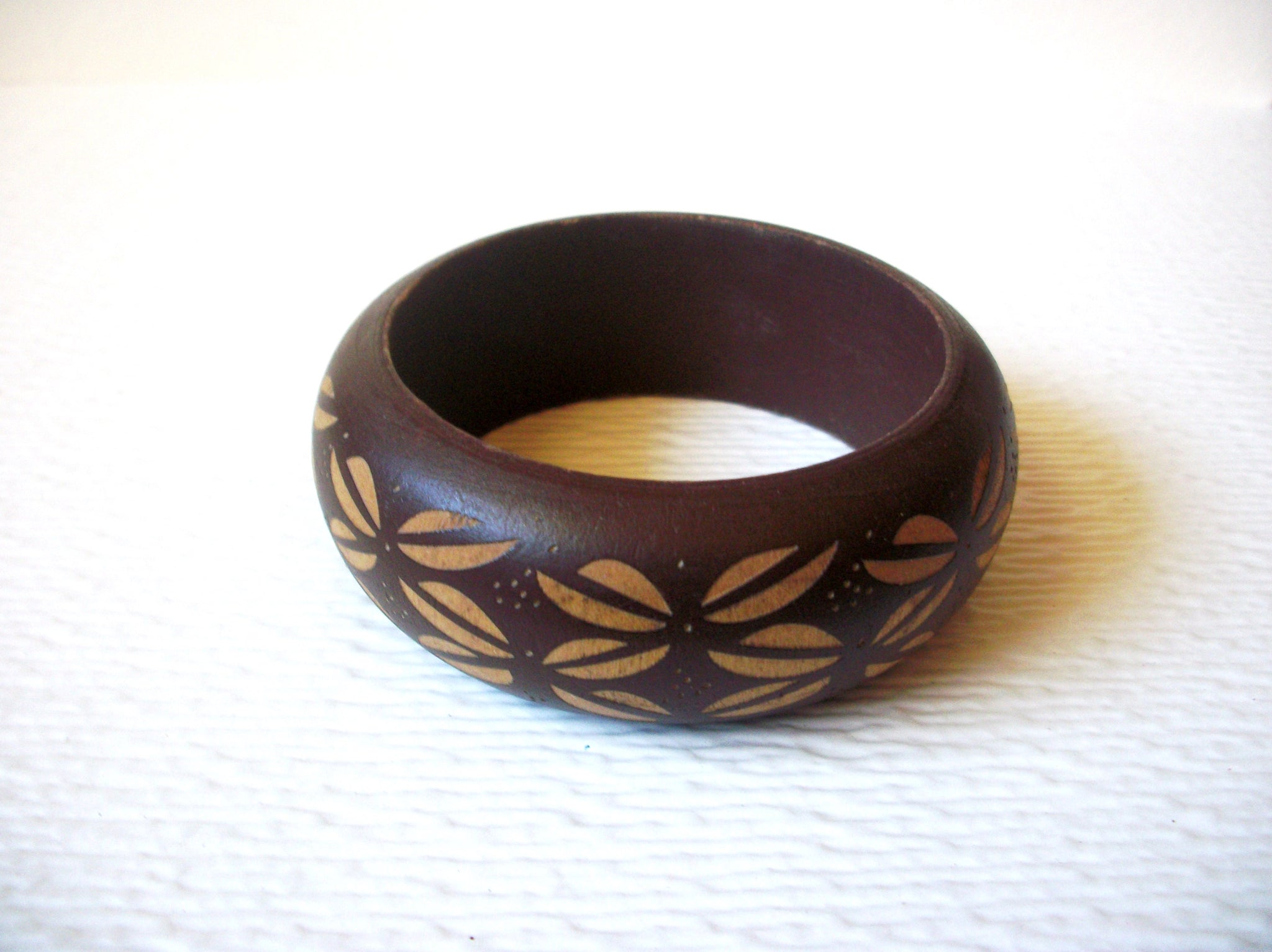 Bohemian Organic Untreated Wood Bangle Bracelet 010121