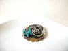 Vintage Blackened Silver Toned Native American Brooch Pin 82017