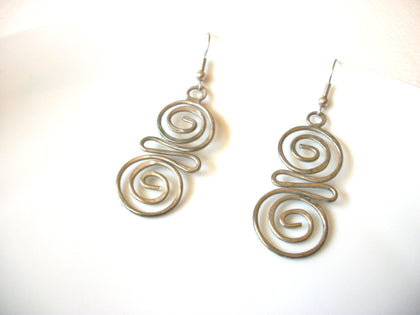Funky Bohemian Long Pewter Earrings 9216