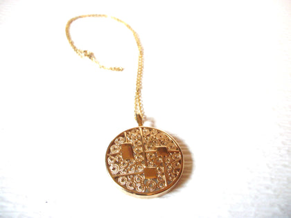 Vintage SARAH Cov Gold Toned Pendant Necklace 123116
