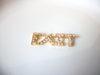 Retro Clear Rhinestone EXIT Brooch Pin 81517