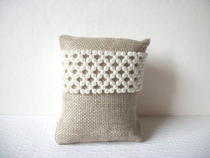 White Faux Pearl Stretch Bracelet 70416