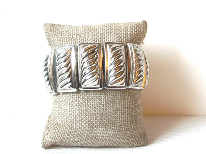 Vintage Silver Toned Wide Bracelet 22617