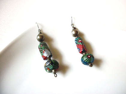 Ethnic Hand Painted Bora 3' Long Earrings 80417