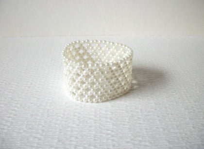 White Faux Pearl Stretch Bracelet 70416