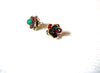 Vintage Small Colorful Glass Panel Flower Stud Earrings 9216