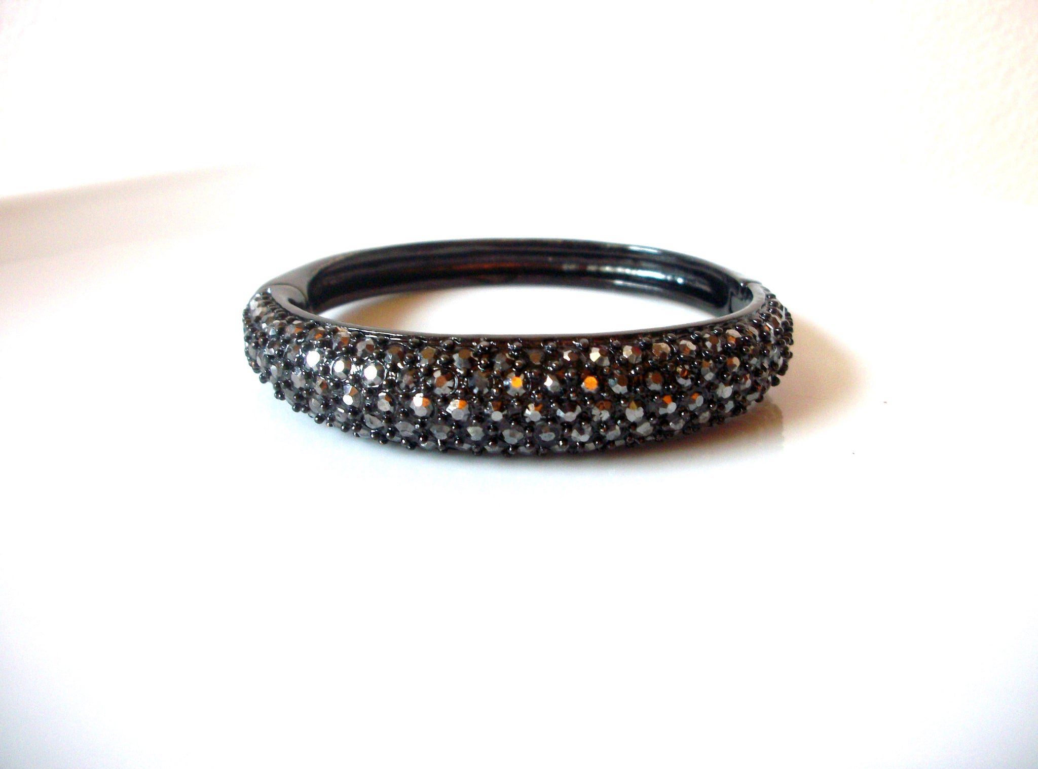 Retro Black Gray Rhinestone Clamper Bracelet 81517