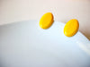 Retro Bright Yellow Old Plastic Earrings 82217