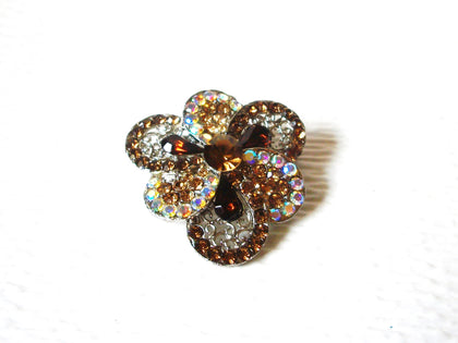 Topaz Aurora Borelias Crystal Pansy Flower Brooch Pin 122820