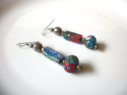 Ethnic Hand Painted Bora 3' Long Earrings 80417