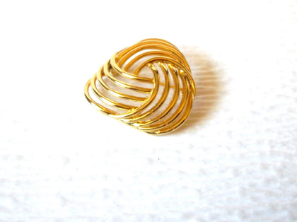 Vintage Gold Toned Basket Weave Brooch Pin 121216