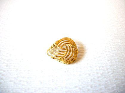 Vintage Gold Toned Basket Weave Brooch Pin 121216