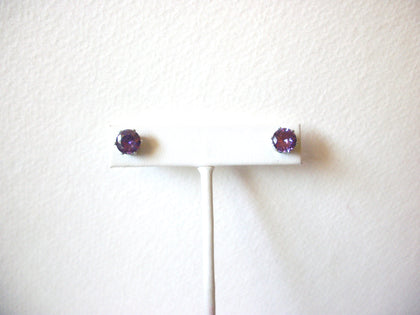 Small Amethyst Rhinestone Stud Earrings 5917