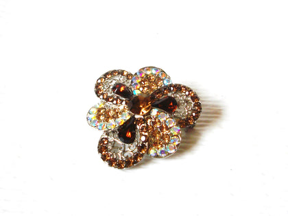Topaz Aurora Borelias Crystal Pansy Flower Brooch Pin 122820