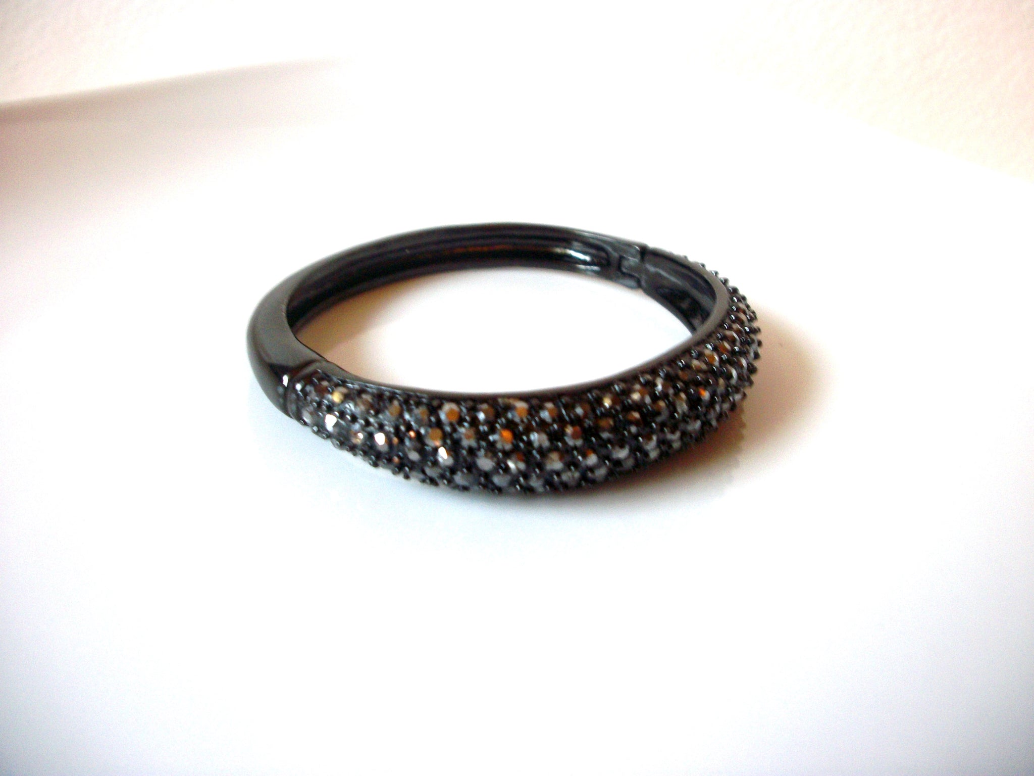 Retro Black Gray Rhinestone Clamper Bracelet 81517