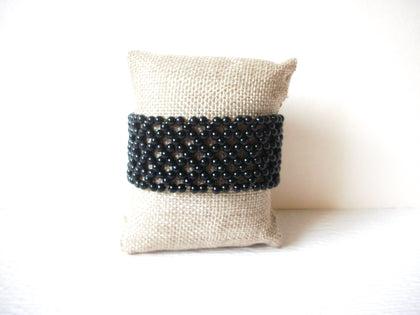 Black Faux Pearl Stretch Bracelet 70416