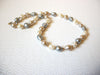 Retro Faux Pearl Pale Gray White Gold Toned Necklace 123120