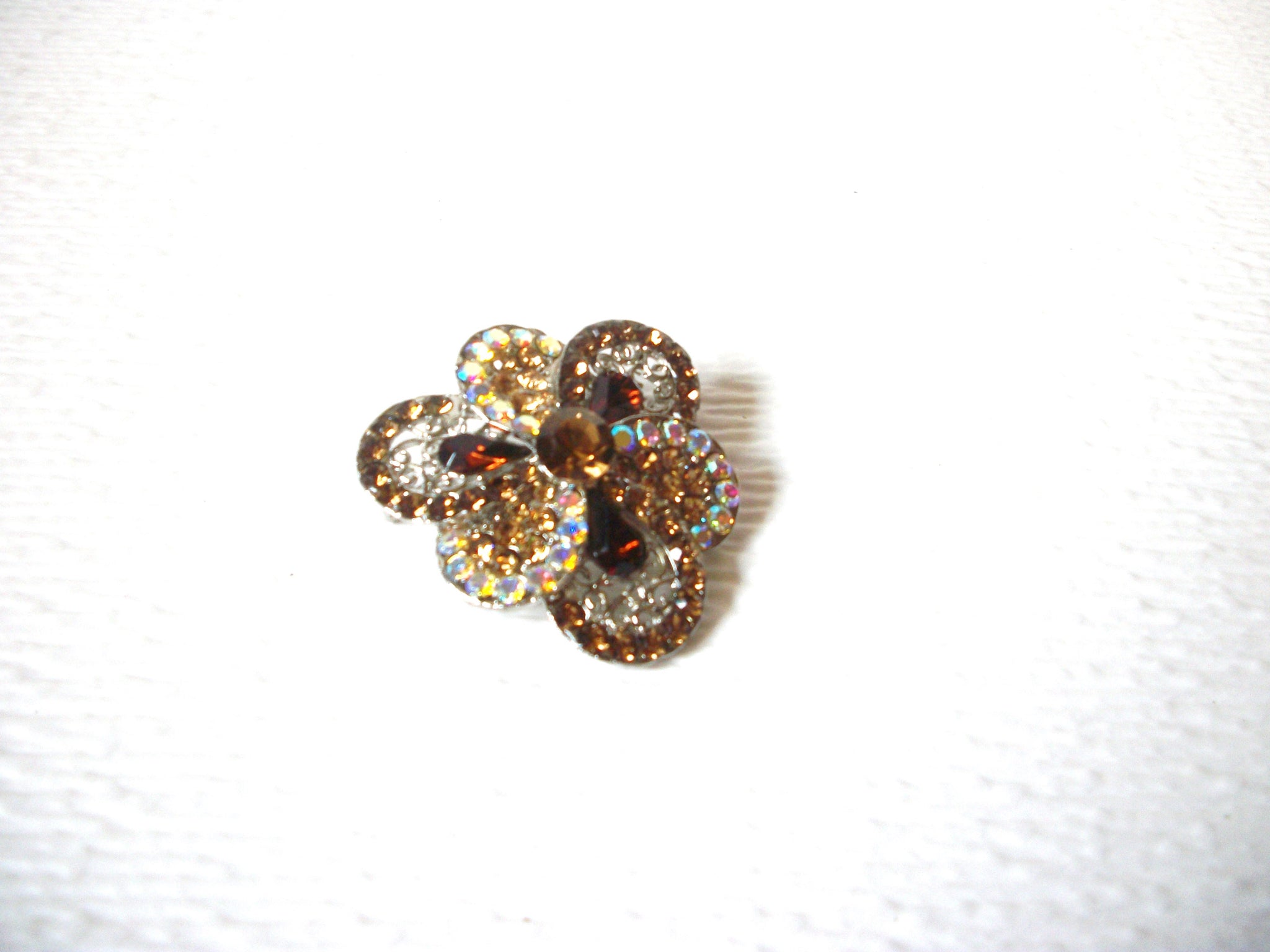 Topaz Aurora Borelias Crystal Pansy Flower Brooch Pin 122820