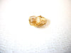 Vintage Gold Toned Basket Weave Brooch Pin 121216