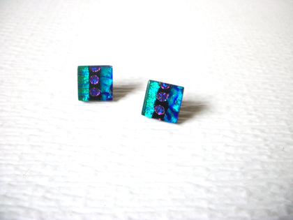 Dainty Smaller Dichroic Glass Pierced Stud Earrings 72017
