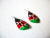 African Hand Made Painted Bone Horn Earrings 92216