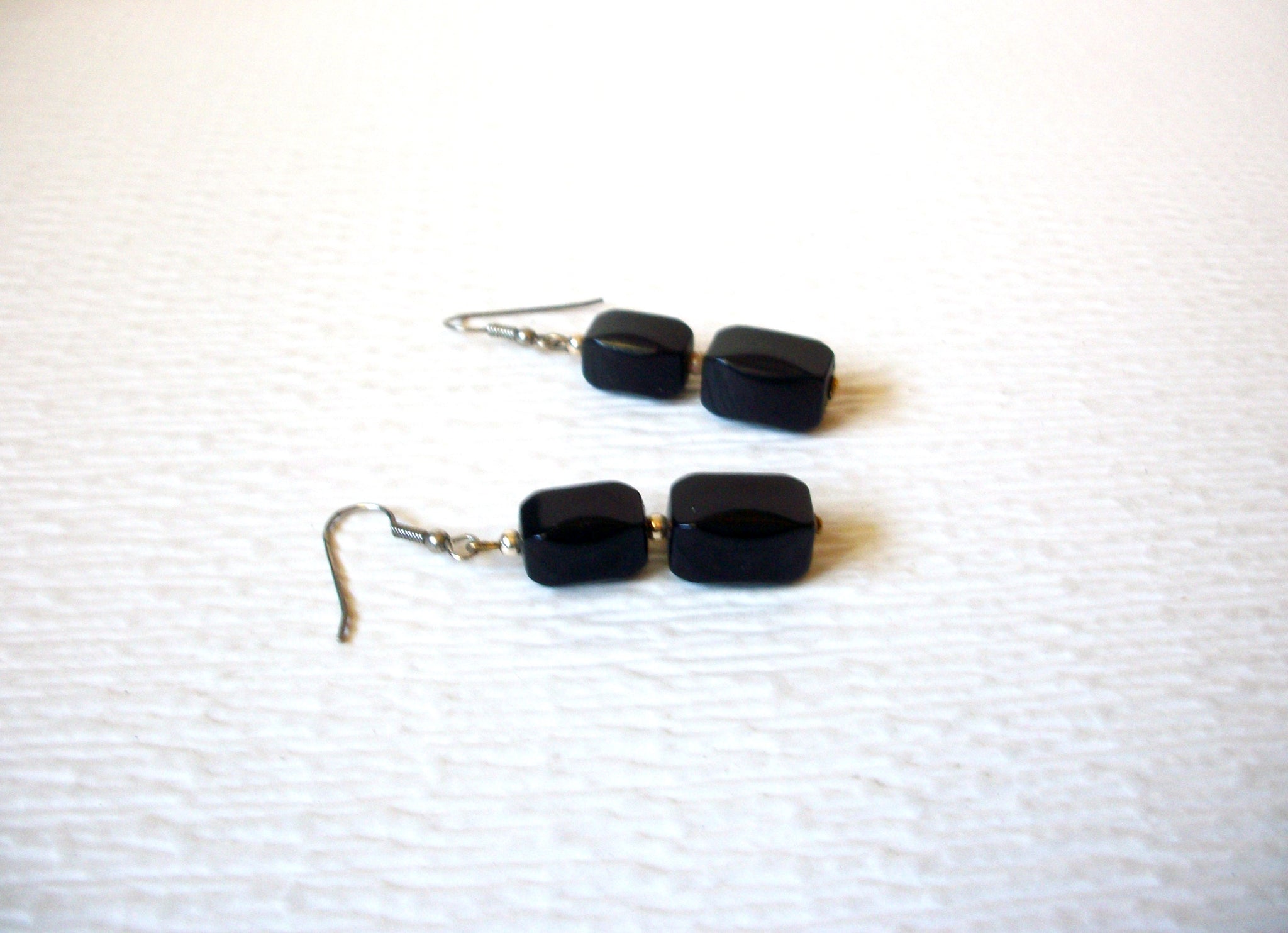 Vintage Black Lucite Earrings 121816