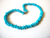 Retro Turquoise Blue Dyed Shell Chips 18" Necklace 91617