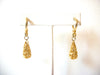 Retro Gold Toned Damask Dangle Earrings 9216