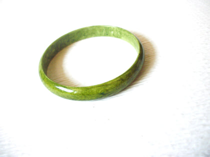 Retro Olive Green Marbleized Plastic Bangle Bracelet 72017