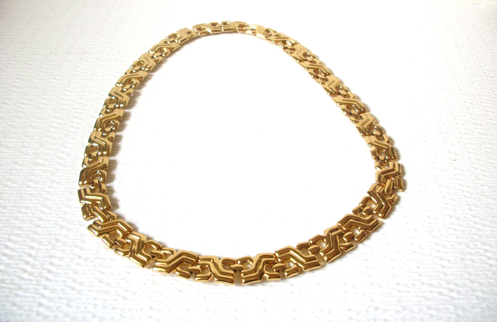 Vintage MONET Gold Toned Panel Links Necklace 122820