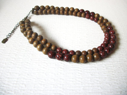 Vintage Wood Beads 18" Necklace 122916