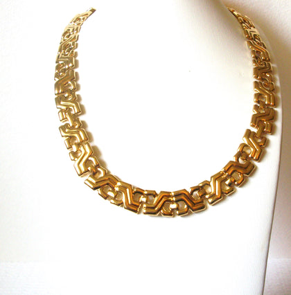 Vintage MONET Gold Toned Panel Links Necklace 122820