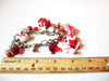 Chunky Vintage Silver Toned Hand Made Glass Charm Christmas Bracelet 22617