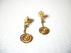 Vintage Ethnic Gold Toned Long Clip On Earrings 123116