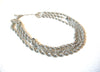 Silver Toned Twisted Chain Links Multi Strand Shorter Length Vintage Necklace 91017