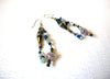 Vintage Long Glass 3 1/2" Dangle Earrings 121816