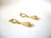 Retro Gold Toned Damask Dangle Earrings 9216