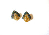 Retro Gold Toned Marbleized Swirl Earrings 91517