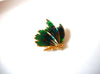 Vintage Gold Green Butterfly Brooch Pin 81517