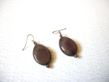 Vintage Taupe Old Plastic Dangle Earrings 71917