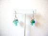 Vintage Green Blue Glass Dangle Earrings 121816