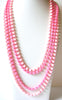 Shades Of Pink Cube Plastic 52 Inch Necklace 70416