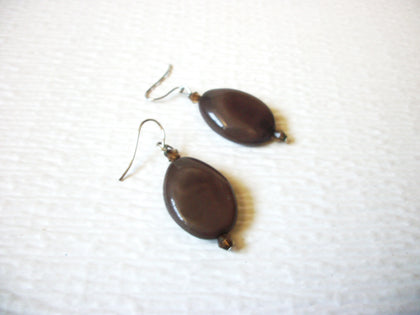 Vintage Taupe Old Plastic Dangle Earrings 71917